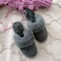 Grey Luxury Sheepskin Mule Slippers, thumbnail 1 of 6
