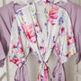 Purple Floral Wedding Bride Bridesmaid Robe Gown, thumbnail 3 of 5