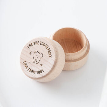 Engraved Round Tooth Fairy Box, 2 of 2
