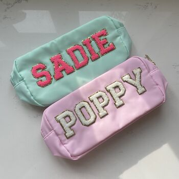 Personalised Nylon Large Pouch Patch Toiletry Makeup Cosmetic Bag, 4 of 4