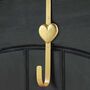 Gold Heart Over Door Christmas Wreath Hanger, thumbnail 1 of 3