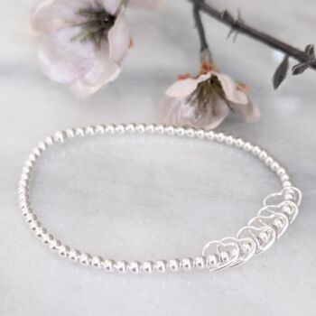 Sterlling Silver Heart Milestone Birthday Bracelet, 2 of 7