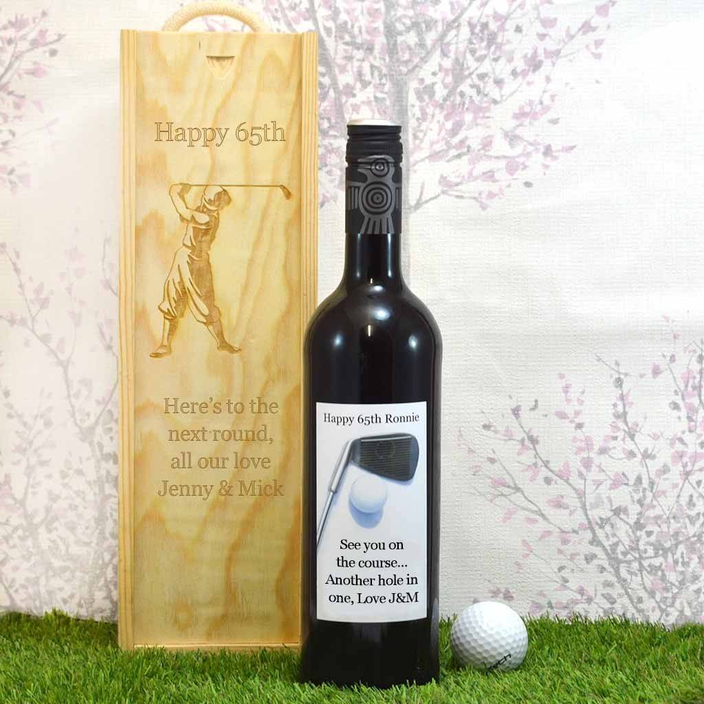 Personalised 'Golfer's' Wine Gift Set