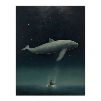 The Whale Watcher Dark Moody Seascape Wall Art Print, 6 of 6