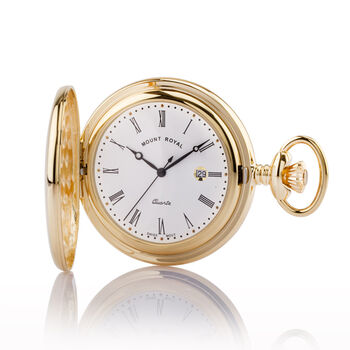 Classic Personalised Gold Plated Calendar Pocket Watch, 2 of 2