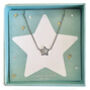 Christmas Edition White Sparkly Enamel Star Necklace, thumbnail 1 of 2