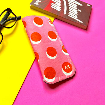 Bold Orange And Pink Polka Dot Glasses Case, 2 of 3