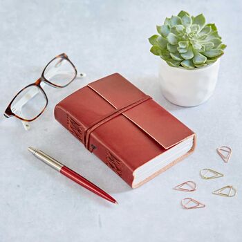 Personalised Distressed Handmade Leather Journal, 5 of 10