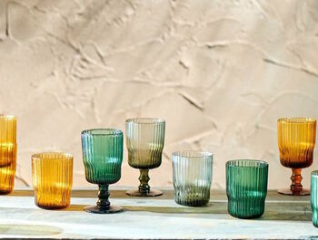 Colourful Ribbed Wine And Water Glasses, 2 of 2