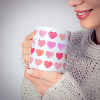 Red Love Heart Personalised Mug Premium Quality, 2 of 6