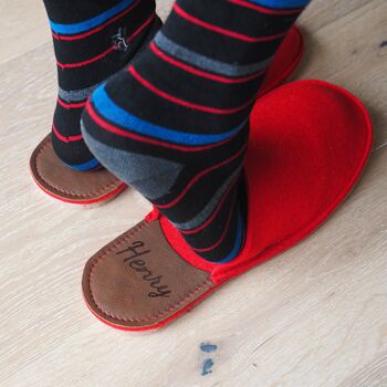 Personalised Couples Handmade Felt Slippers, 3 of 6