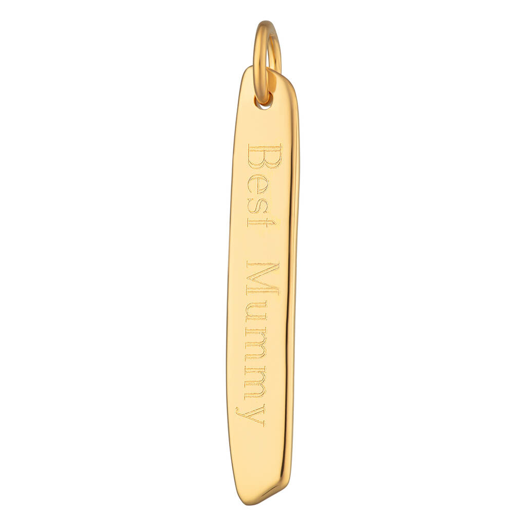 Engraved Gold Plated Medium Bar Charm, 1 of 7