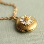 Daisy Flower Personalized Locket With Photos, thumbnail 1 of 9