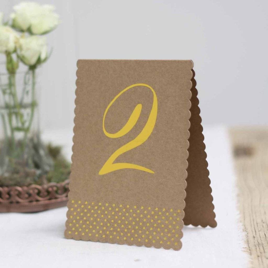 Set Of 12 Brown Card Table Numbers, 1 of 7