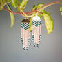 'Jay' Hand Beaded Feather Inspired Earrings, thumbnail 3 of 5