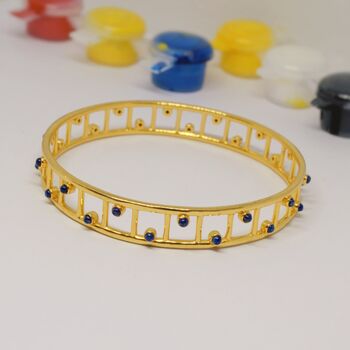 Lapis Lazuli Gold Bangle Bracelet, 3 of 5