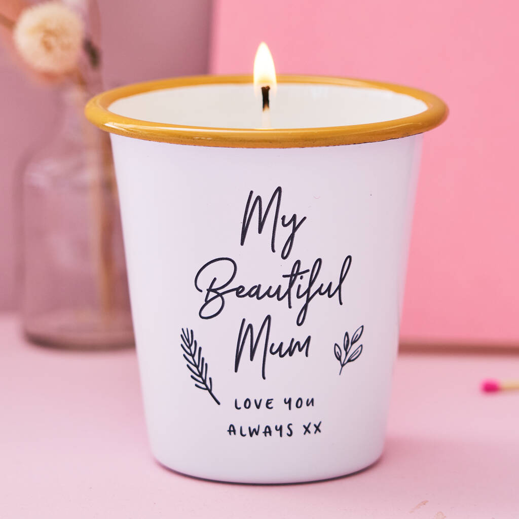 Personalised Enamel Candle For Mum, 1 of 4