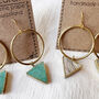 Fair Trade Recycled Paper Drop Hoop Triangle Earrings, thumbnail 5 of 12