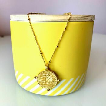 Gold Plated Antique Coin Pendant Necklace, 5 of 6
