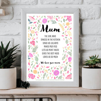 November Birthday Peony Birth Flower Affirmations Gift For Mum Print, 3 of 8