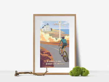 Lands End To John O'groats Cycling Travel Poster Print, 4 of 8