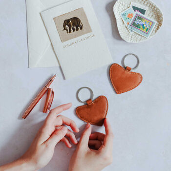 Leather Heart Keyring, 5 of 8