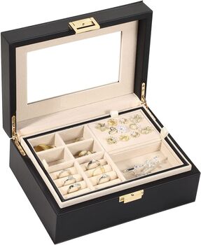 Jewellery Box Organiser Storage Case With Mirror, 5 of 8