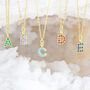 Personalised Gold Or Silver Birthstone Initial Necklace, thumbnail 2 of 10