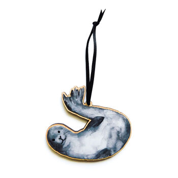 Bob Monk Seal Wooden Hanging Decoration, 2 of 4