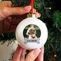 Personalised Dog Christmas Bauble Dog Xmas Tree Ornament With Photo, thumbnail 2 of 5