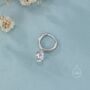 Double Prong Cz Huggie Hoop In Sterling Silver, thumbnail 7 of 11