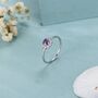 Sterling Silver Genuine Amethyst Crystal Halo Ring, thumbnail 4 of 11