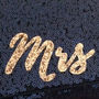 Black Or Navy Sequin Mrs Initial Clutch, thumbnail 8 of 8