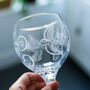 Gin Glass With Bird Engraving, thumbnail 3 of 8
