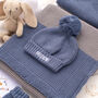 Dark Blue Welcome Baby Knitted Essentials And Toy Gift Set, thumbnail 4 of 11