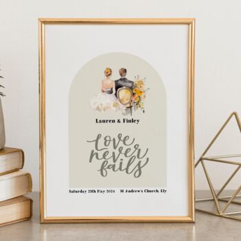 Personalised Wedding Print Love Never Fails One, 9 of 9
