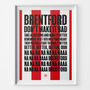 Brentford 'Hey Brentford' Football Song Print, thumbnail 1 of 3