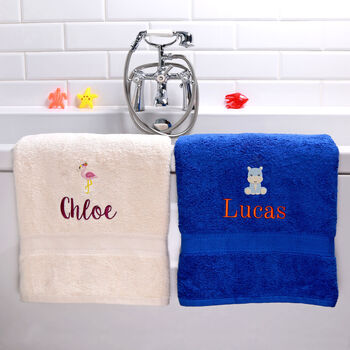 Personalised Elephant Children's Bath Towel, 10 of 12