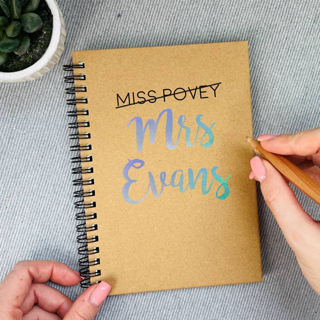 Personalised Miss Mrs Wedding Notebook, 1 of 3