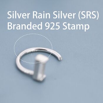 Sterling Silver Baguette Cut Cz Huggie Hoop Earrings, 5 of 9