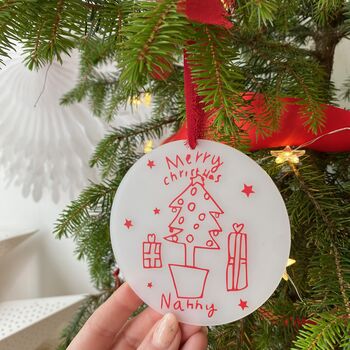 Personalised Kids Artwork Christmas Tree Decoration, 4 of 8