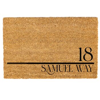 Personalised Coir Doormat With House Number And Street Name, 3 of 11