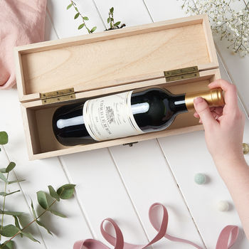Engraved Wooden Wedding Wine Box, 4 of 8