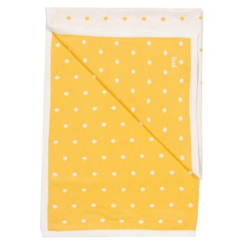 New Baby Yellow Polka Dot Knitted Blanket, 2 of 3