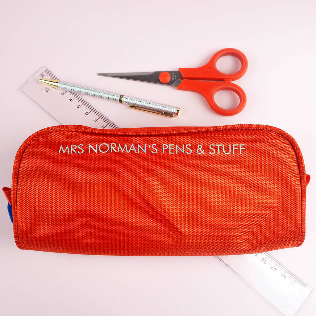 Personalised Name 'Pens And Stuff' Pencil Case By Rock On Ruby