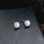 Sterling Silver 6mm White Opal Stud Earrings, thumbnail 1 of 11
