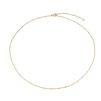 9ct Solid Gold Square Bead Saturno Chain Necklace, 2 of 9