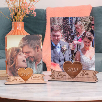 Personalised Wooden Photo Holder Frame For Valentine's, 4 of 4