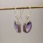 Purple Amethyst Sterling Silver Earrings, thumbnail 5 of 7