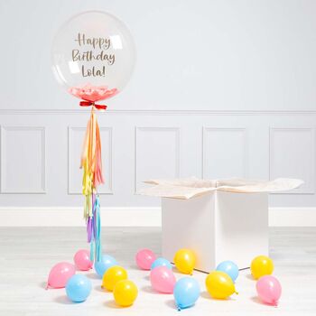 Personalised Pastel Rainbow Birthday Bubble Balloon, 2 of 3